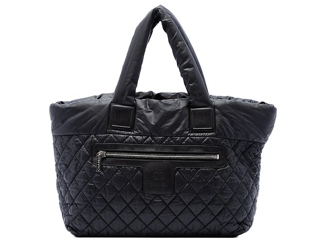 Sac cabas réversible Coco Cocoon en nylon matelassé noir Medium Chanel