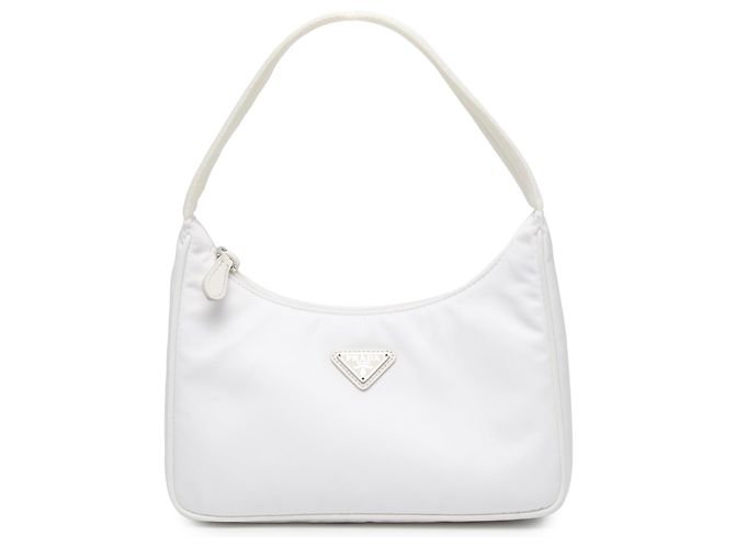 Re-Edition Bolsa de Ombro Prada White Mini Tessuto Re Edition 2000