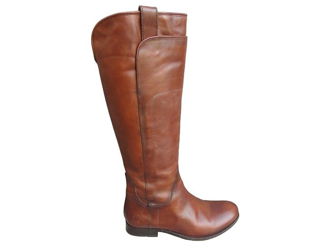 Frye Melissa Tall Leder-Reitstiefel Braun