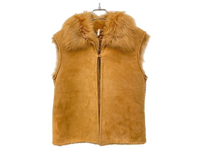 Hermès Wendbare Lammfell-Weste Camel