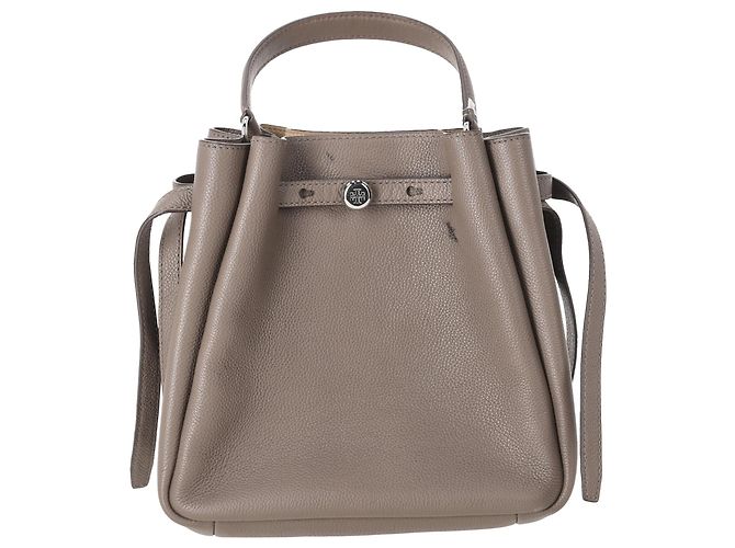 Bolsa Bucket Tory Burch Romy em couro de bezerro marrom