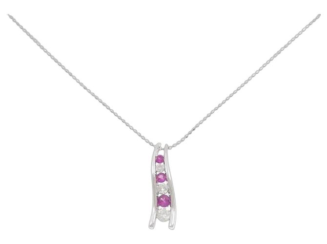 Autre Marque Collana Au750 Rubino e Diamanti