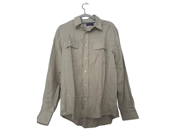 Camicia Ralph Lauren in lino e seta beige