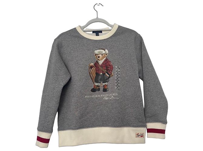 Polo Ralph Lauren Sudadera Polo Bear Gris de Algodón