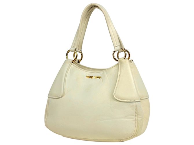Sac à main Miu Miu en cuir blanc