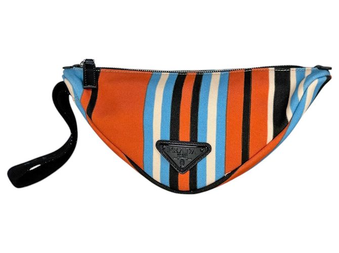 Prada Multi-Color Canvas Pouch