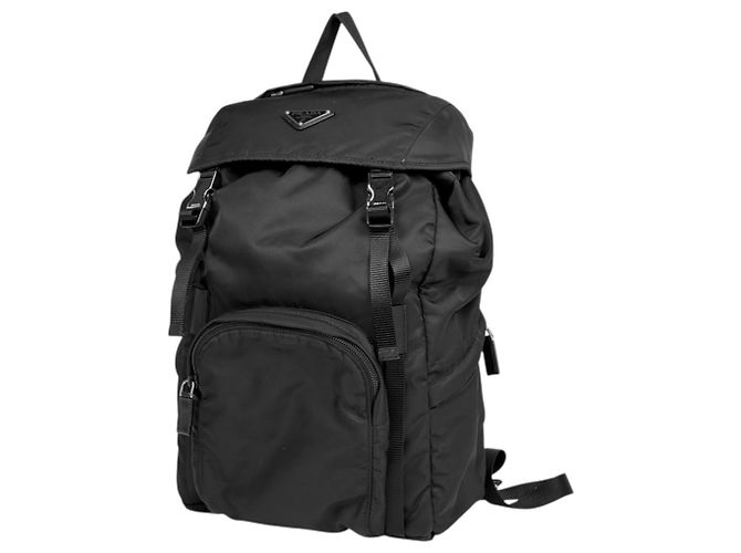 Prada Women's Black Nylon and Leather Backpack