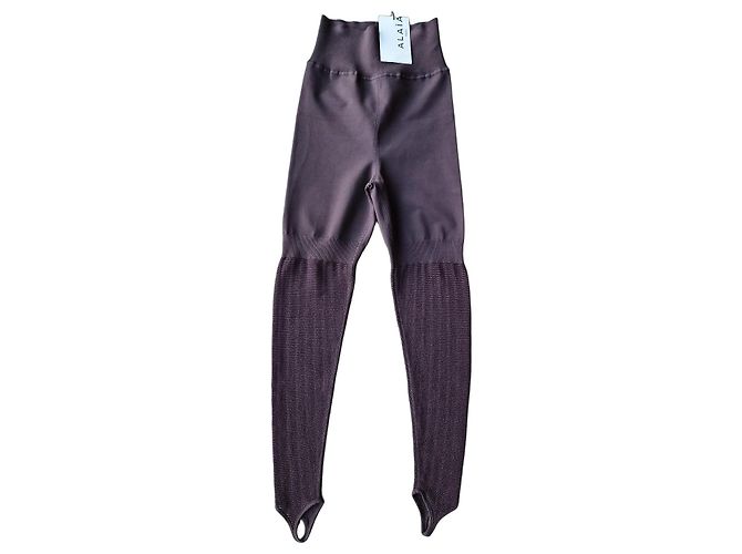Alaïa Damenhose Aubergine Viskose Polyester Polyamid Elastan