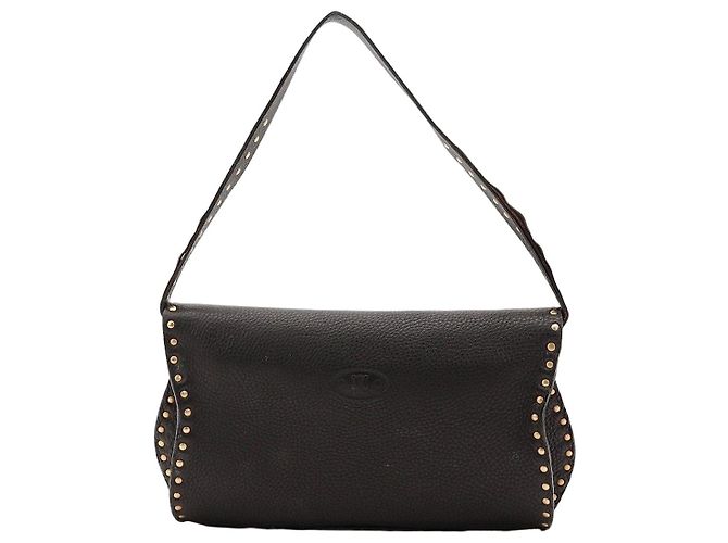 Céline Borsa a tracolla Celine in pelle nera con borchie dorate