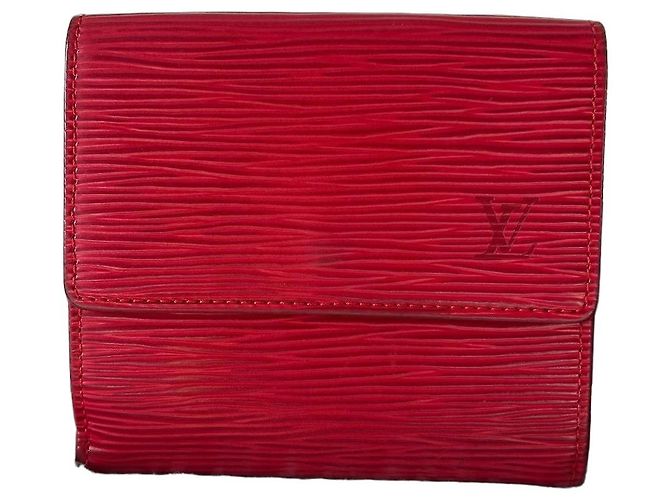 Louis Vuitton Rote Epi-Leder Geldbörse
