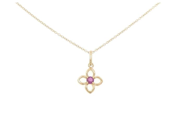Autre Marque Collar Au750 Flor Rubí
