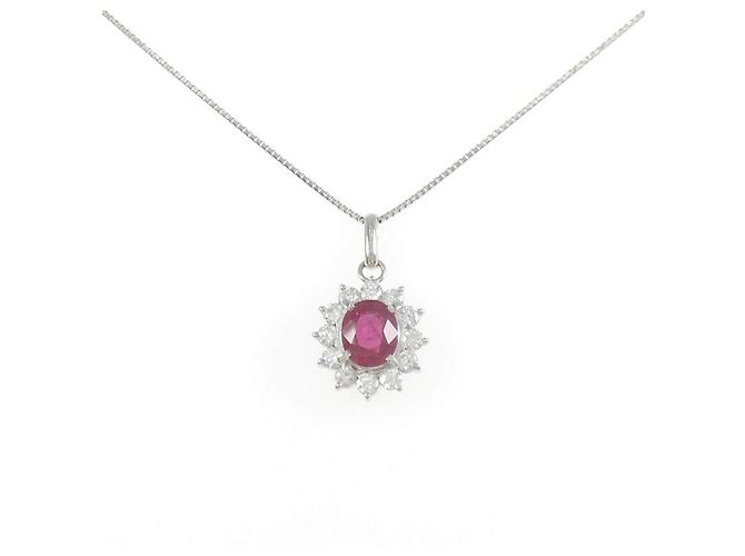 Autre Marque Collana in platino, rubini e diamanti