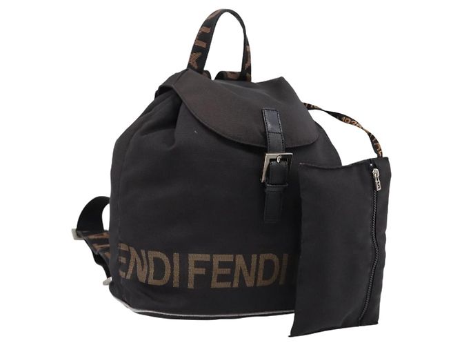 FENDI Backpack Black Silver
