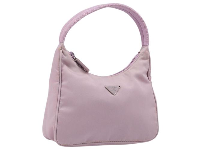 PRADA Accessory Pouch Nylon Pink Silver