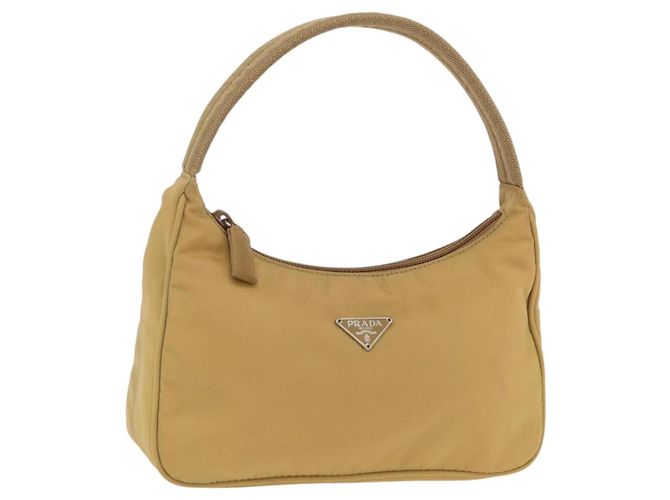 PRADA Bolsa de Acessórios Nylon Beige Silver