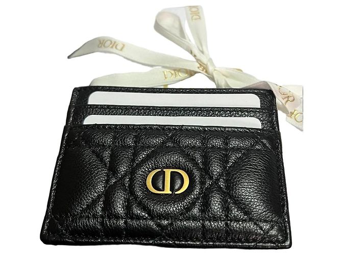 Dior Cannage Black Leather Card Holder