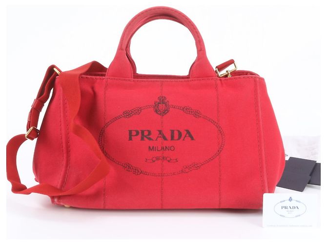 Prada Canapa 1BG642 Leather Tote/Shoulder Bag