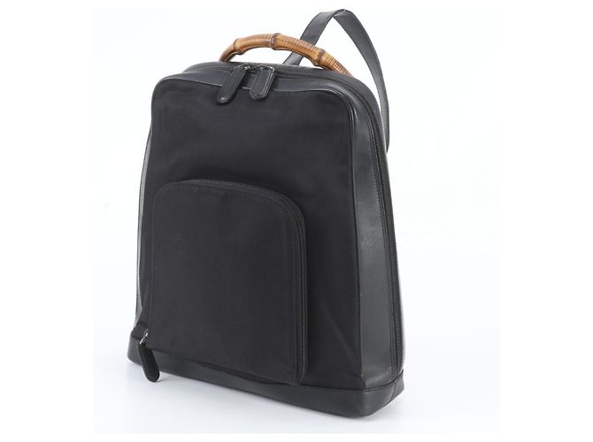 Gucci Old Bamboo Leather Backpack