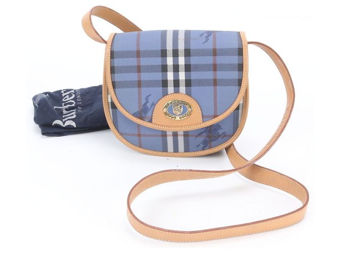 Burberry Check Pattern Leather Shoulder Bag