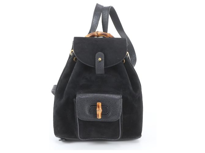 Gucci Old Bamboo Leather Backpack