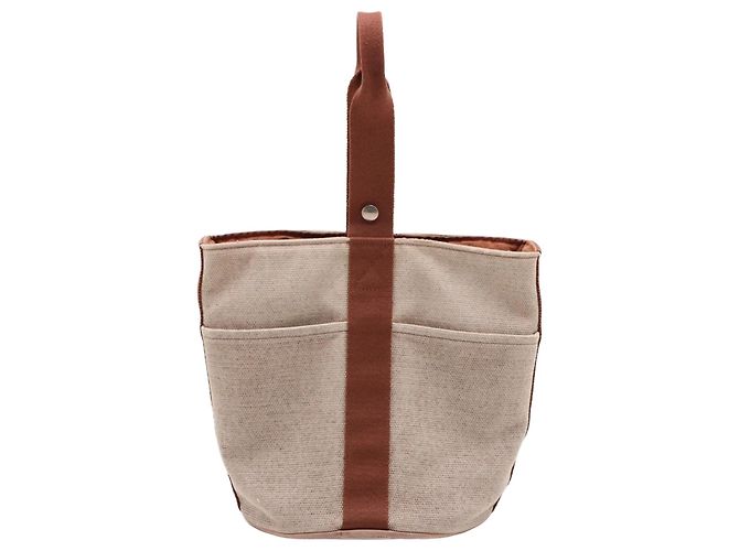 Hermès Bolsa Hermes Saxo MM em couro e canvas