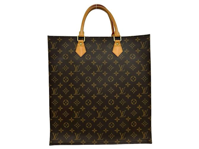 Louis Vuitton Sac Plat Monogram Leather Handbag