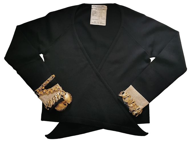 Christian Dior Wickel-Abendtop mit goldenen Ornamenten