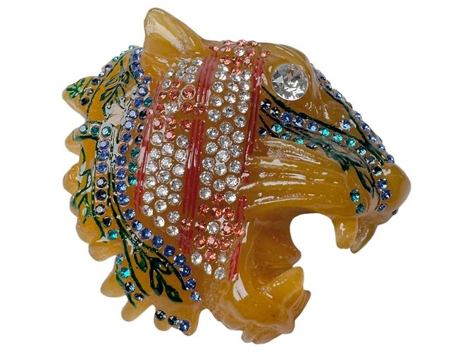 Broche Gucci Raja Tête de Tigre avec strass