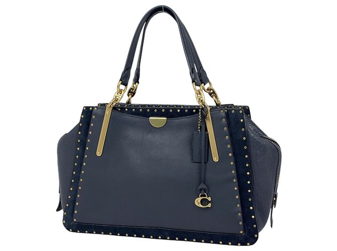 Borsa a mano Coach in pelle blu navy