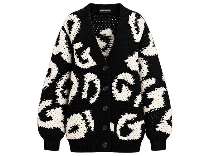 Dolce & Gabbana Logo Strickjacke aus Kaschmir-Mix
