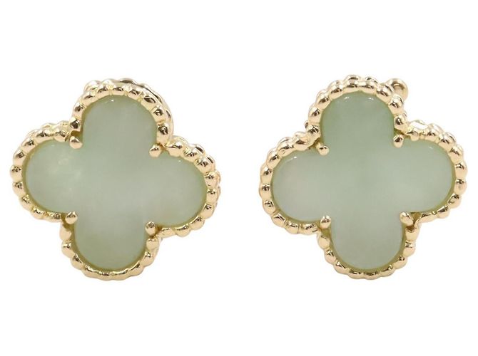Orecchini Van Cleef & Arpels Vintage Alhambra in giada verde
