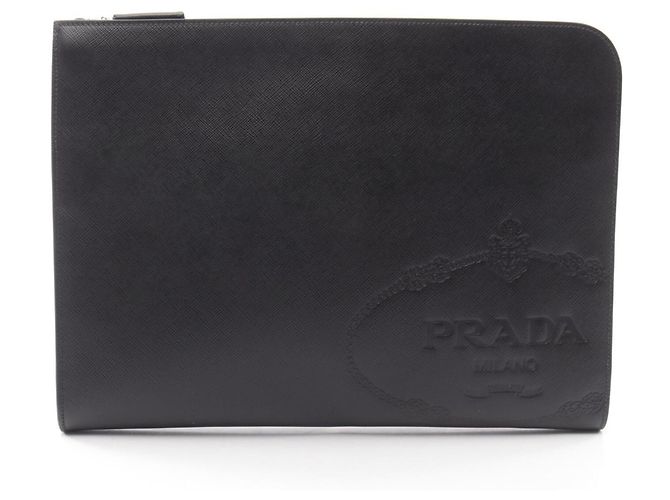 Sac à main pochette de voyage Prada Saffiano