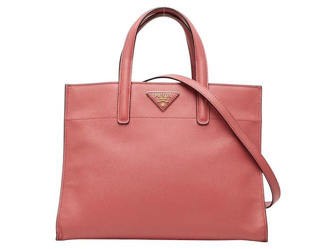 Sac à main Prada avec plaque logo triangle