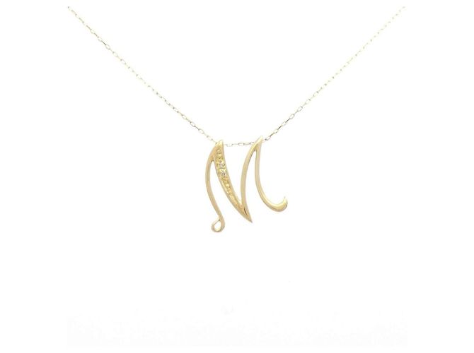 Autre Marque Collana Au750 Initial M Diamond