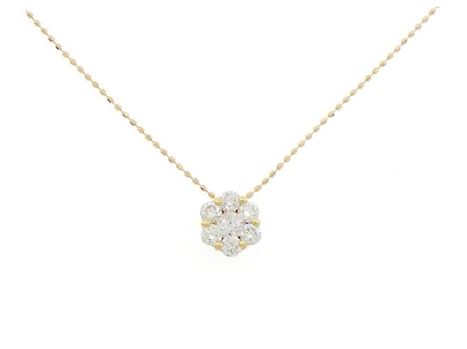 Autre Marque Collana Au750 Fiore e Diamanti