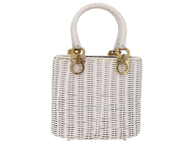 Salvatore Ferragamo Gancini Top Handle Wicker Small