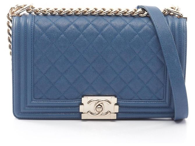 Borsa a tracolla Chanel Boy in blu
