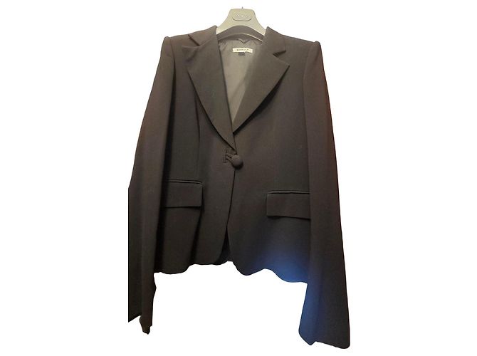 Marella Black Triacetate and Polyester Single-Breasted Jacket