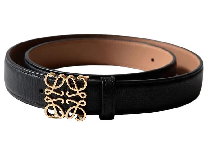 Cinturón Loewe Anagrama de cuero negro