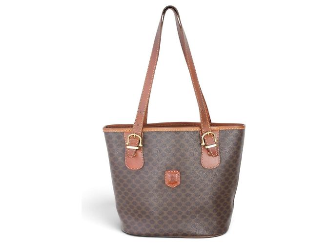 Céline Celine Sac Cabas Macadam Monogramme Cuir Marron