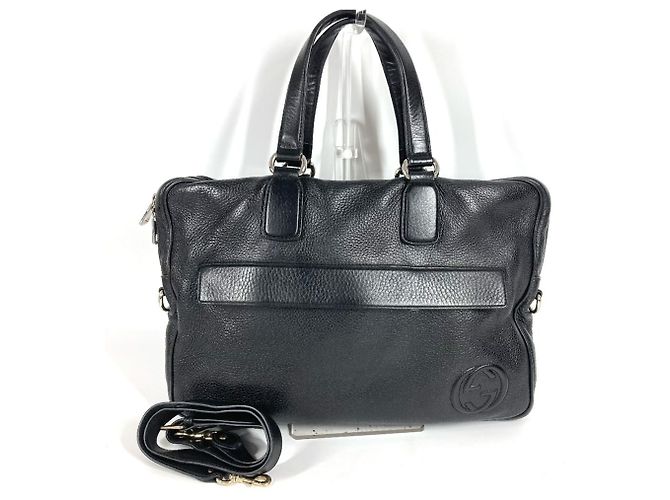 Mala de Documentos Gucci em Couro Preto - Modelo 322057