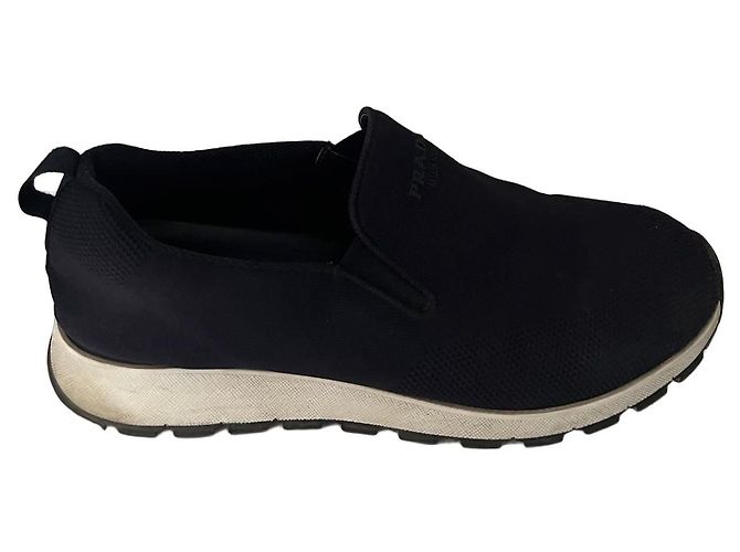 Sneakers Prada in tessuto blu navy