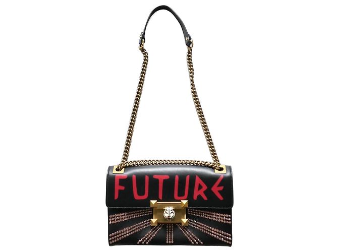 Gucci Bolsa Future com fecho de tigre e cristais
