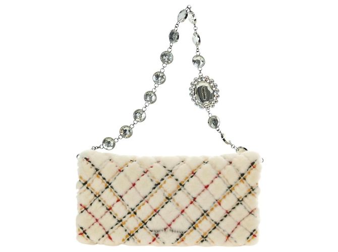 Miu Miu Crystal Clutch Fur Medium