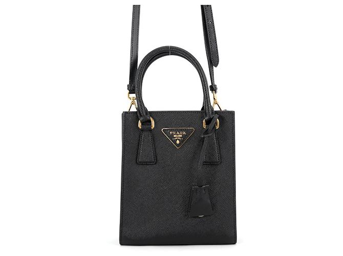Prada Triangle Handtasche aus schwarzem Saffiano-Leder
