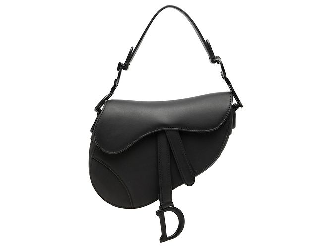 Bolsa Saddle Mini em couro de bezerro ultra mate preto Dior