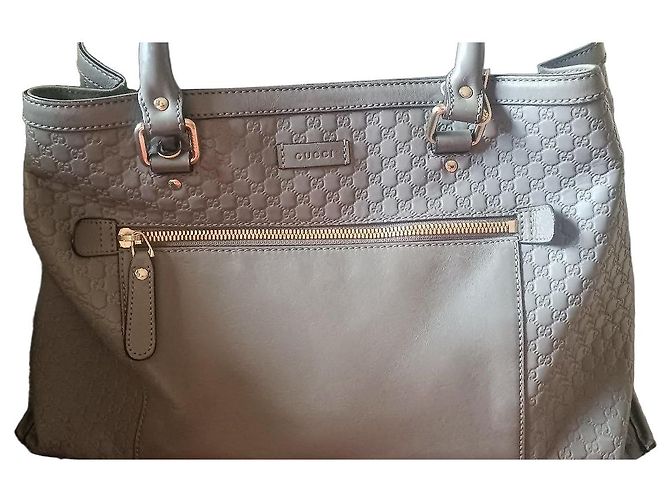 Gucci Micro-GG graue Ledertasche