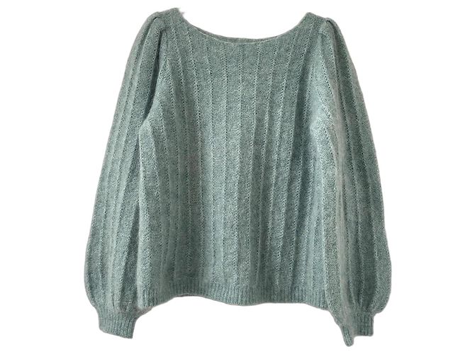 Sézane Aretha Mohair Strickpullover - Hellblau