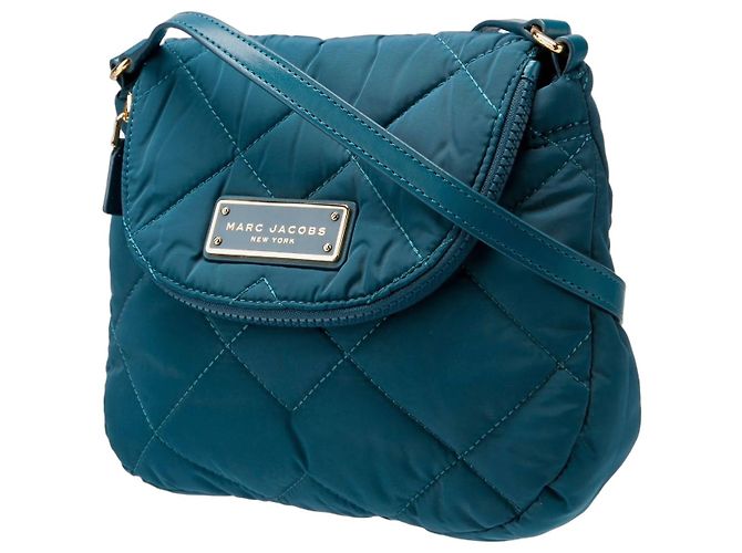 Marc Jacobs Sac Besace Quilted Nylon Mini Messenger - Bleu Canard