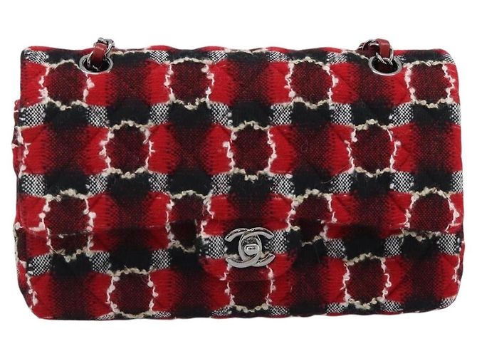 Chanel Classic Timeless Double Flap Quilted Tweed Medium